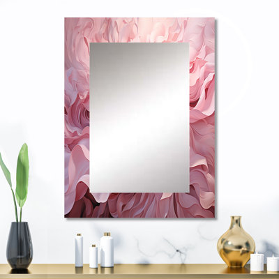 Pink Tender Twirl Spiral - Abstract Spirals Large Wall Mirror, Pink Decorative Mirror, Printed Metal Art