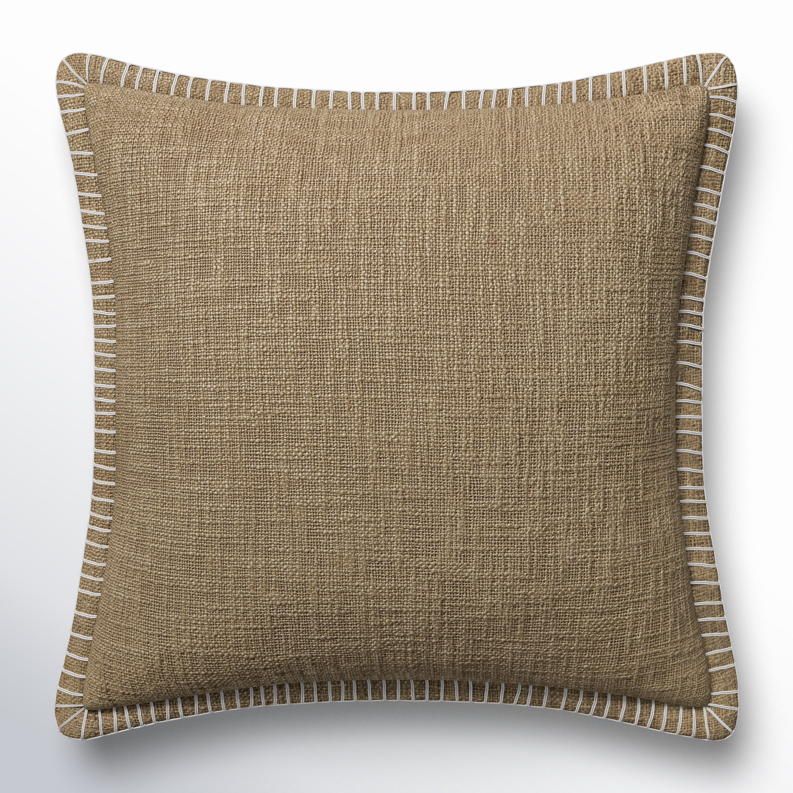 Fernande Cotton Throw Pillow, Down Blend, Navy, 22" H x 22" W x 6" D