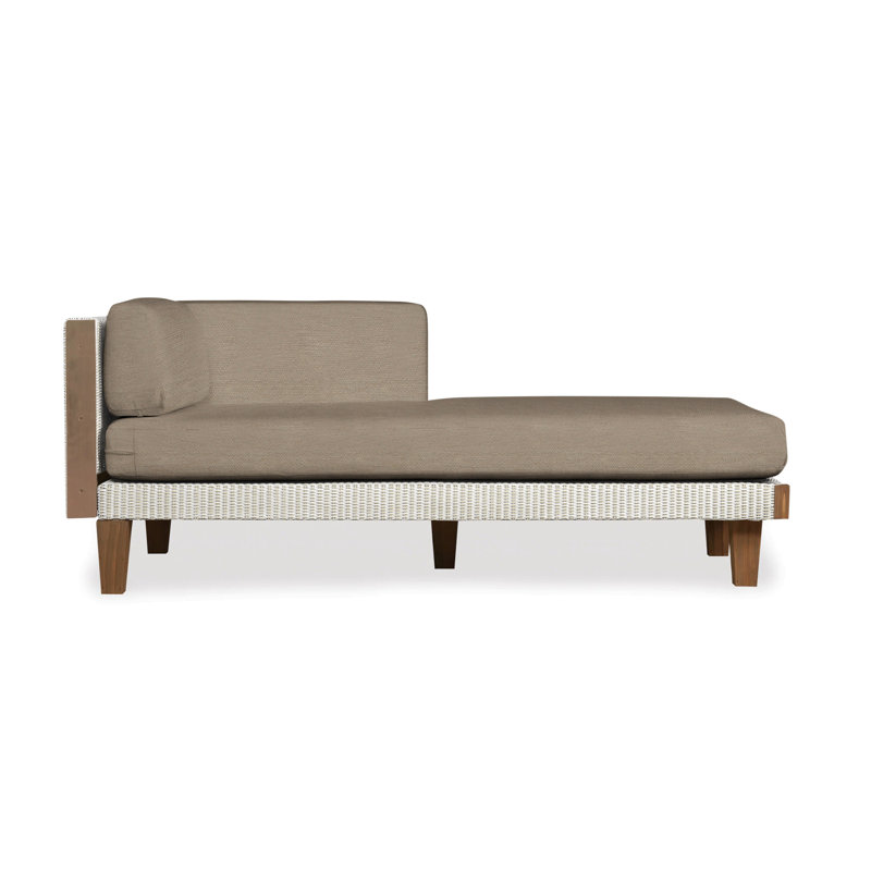 Catalina Outdoor Teak Chaise Lounge, Demo Skyway, Antique White