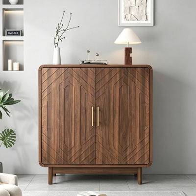 Sideboard Buffet Cabinet With Storage ,Carved Sideboard,Multifunctional Accent Cabinet With Adjustable Layer Board For Living Room, Entryway, Hallway, Office, Kitchen and Dining