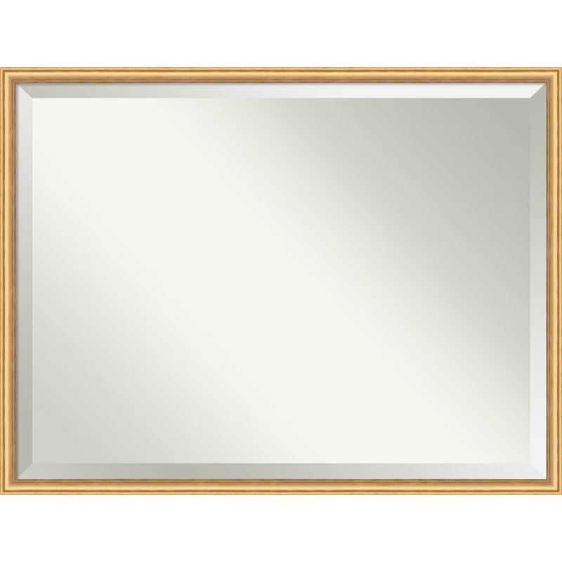 Salon Solid Wood Wall Mirror, Gold, Rectangle, 32" x 42"