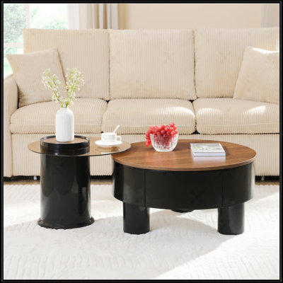 Ensemble de 2 tables basses rondes gigognes