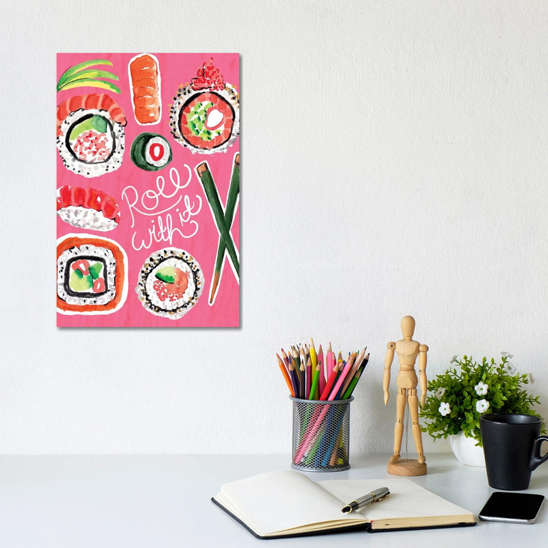 Sushis - impression sur toile tendue, H 12 po x l 8 po x P 0,75 po