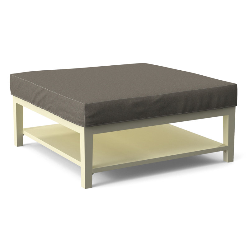 Hammond Square Ottoman, Antique Black Finish, Gray Sugar Performance; 0863-84