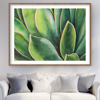 Aquarelle agave - impression encadrée de cactus emmêlés | Décor