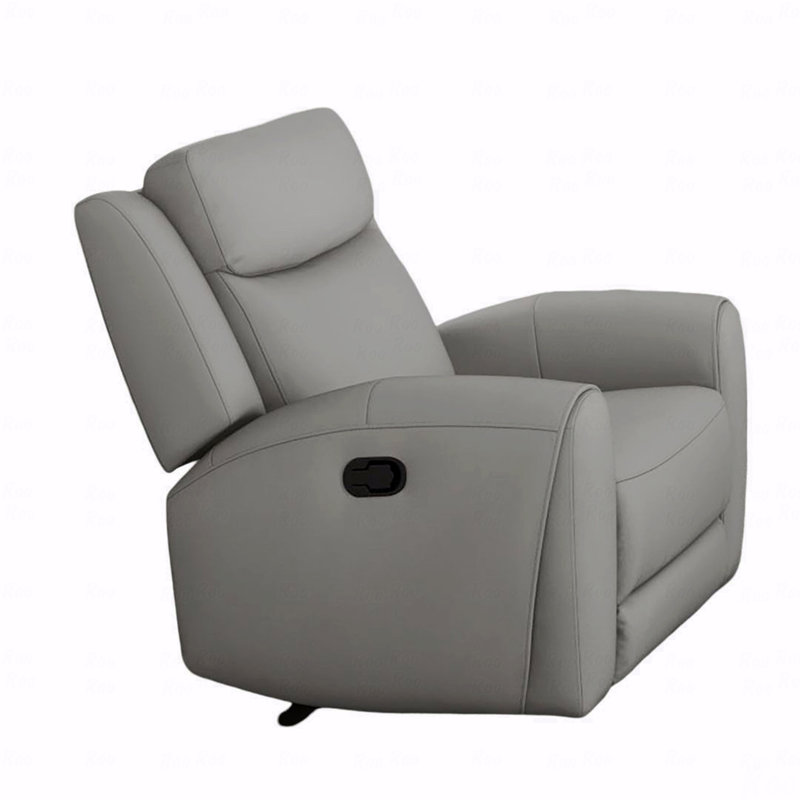 Contour Arms Manual With Recliner Function Transitional Style Light Gray Finish High Density Foam Wide Seat Primary Living Room