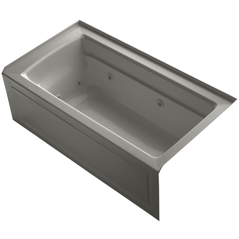 Archer Alcove 60" x 32" Whirpool Bathtub, Cashmere, Right