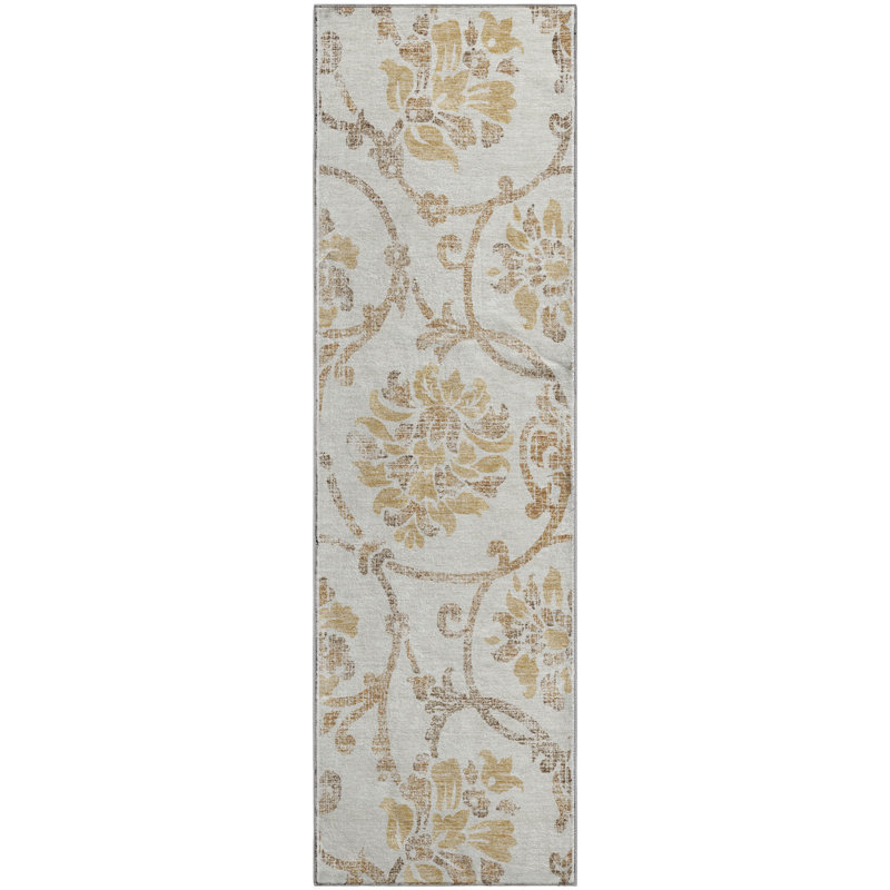 Premium Machine Washable Prisco Ivory Rug, Runner 2'3" x 7'6"