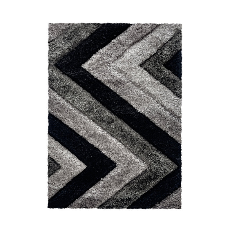 Hemma Geometric Hand Woven Shag Area Rug, Rectangle 60 x 110cm