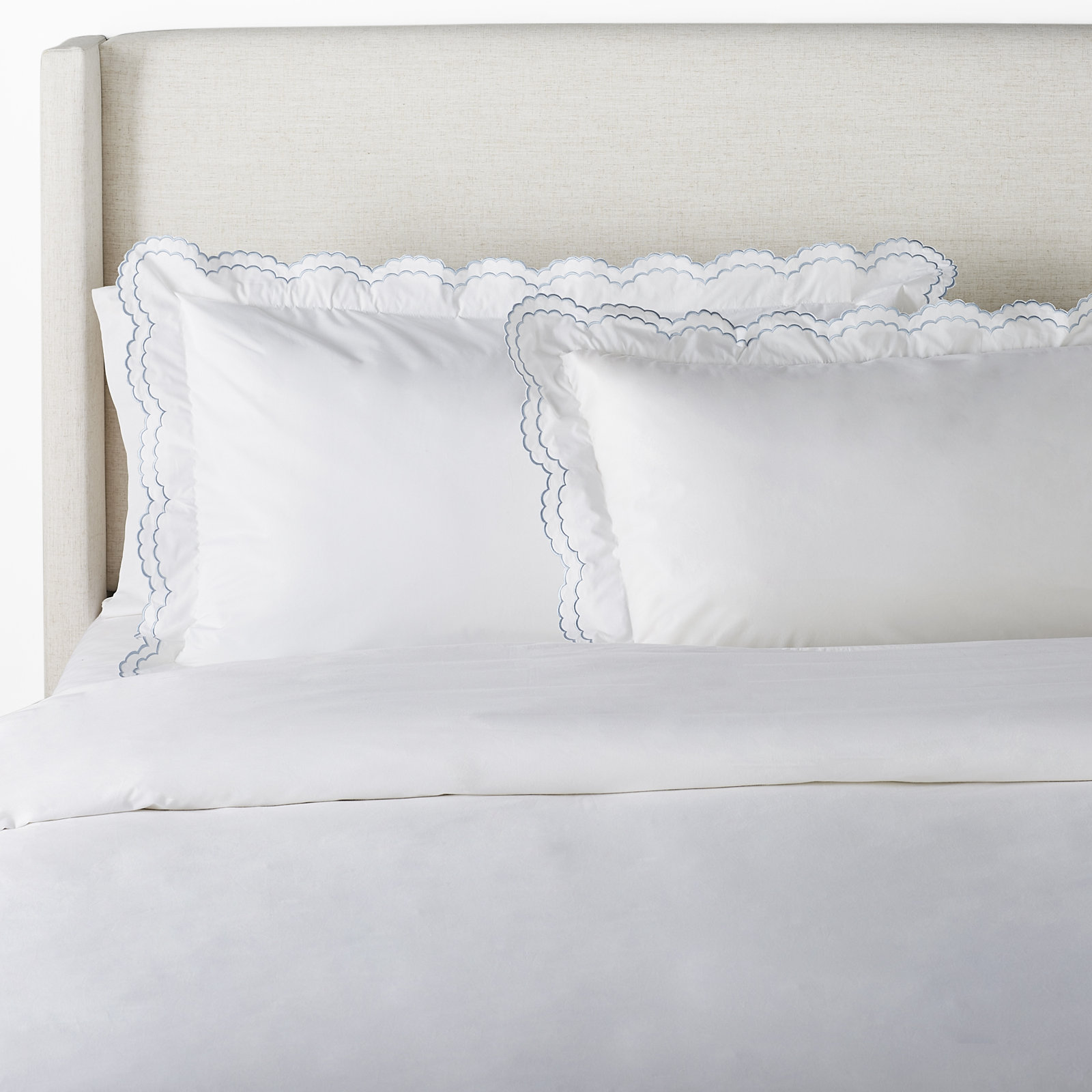 Bara Duvet Cover Set, King Duvet Cover + 2 King Shams, Blue/White