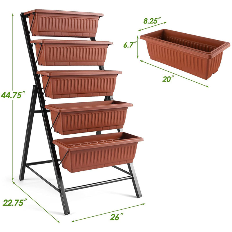Ensemble de 2 pots de jardin surélevés Denishia, Brun