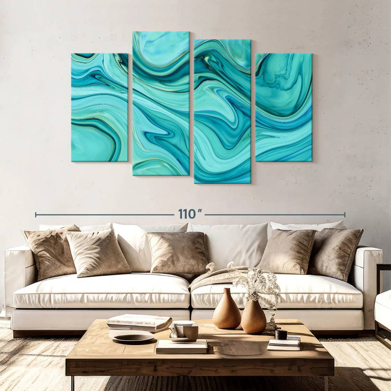 Avery Aqua Abstract, 54" H x 84" W