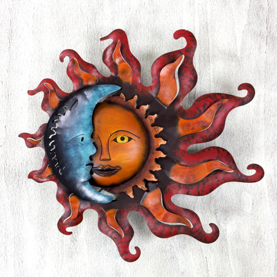 Applique en fer soleil et lune
