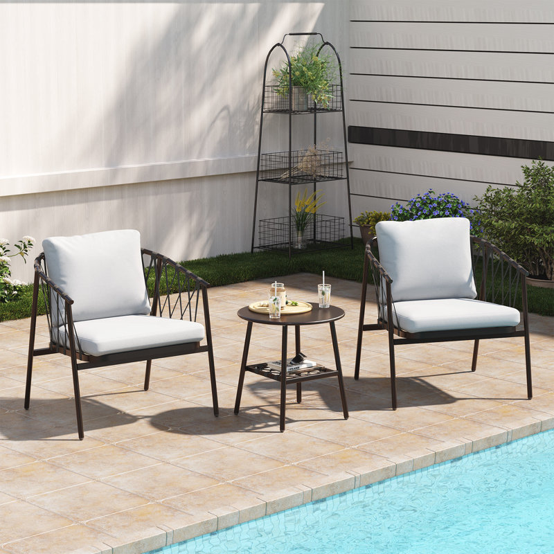 3-Piece Handwoven Rope Seating Group with Cushions