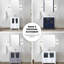 72 po W Double meuble-lavabo gris foncé avec armoire latérale, comptoir en céramique blanche, robinet, tiroirs à fermeture douce, deux armoires de rangement intérieures, comptoir Scratch, baignoire monotrou large,