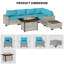 Ensemble modulaire de patio en osier 7 pièces avec table de foyer et ensemble de conversation extérieur rembourré en PEHD 7 pièces-115485500