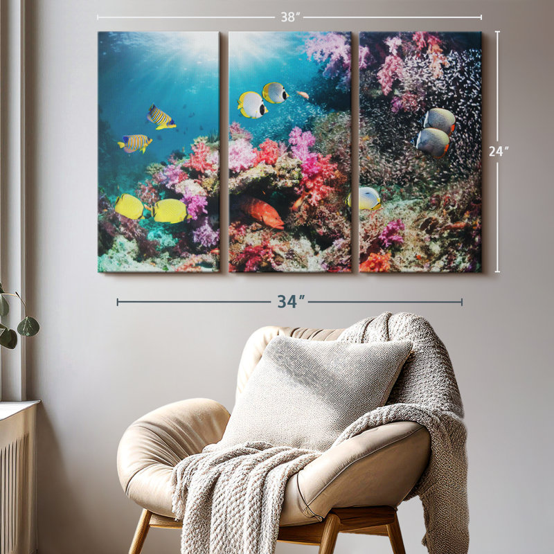 "Andaman Sea Life" sur toile, H 24 po x l 38 po