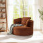 Fauteuil demi-tonneau rembourré en velours côtelé 49 po Lozena, chaise longue à compression ronde surdimensionnée, aucun assemblage requis-762915071-742205703