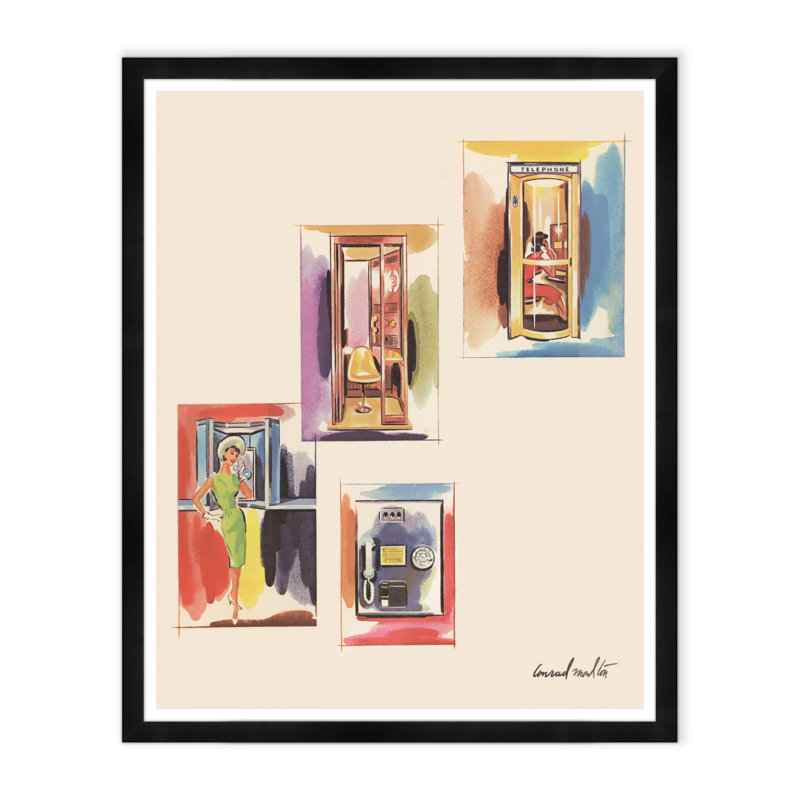 Conversation de cabine téléphonique - impression de cadre photo