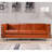 Igballe Contemporary LeatherSoft Sofa with Double Bar Encasing Frame-899104603