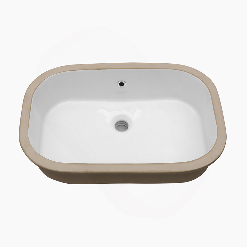 Lavabo de salle de bain encastré en céramique blanche avec trop-plein 22 po x 15,25 po