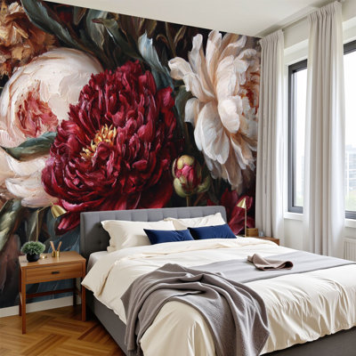 Vintage Peel and Stick Wallpaper Timeless Botanical Artwork Soft Romantic Petals Wall Murals 100"H x 144"W Removable PVC Wall Paper Self-Adhesive Wall Decor for Bedroom Living Room Home Office