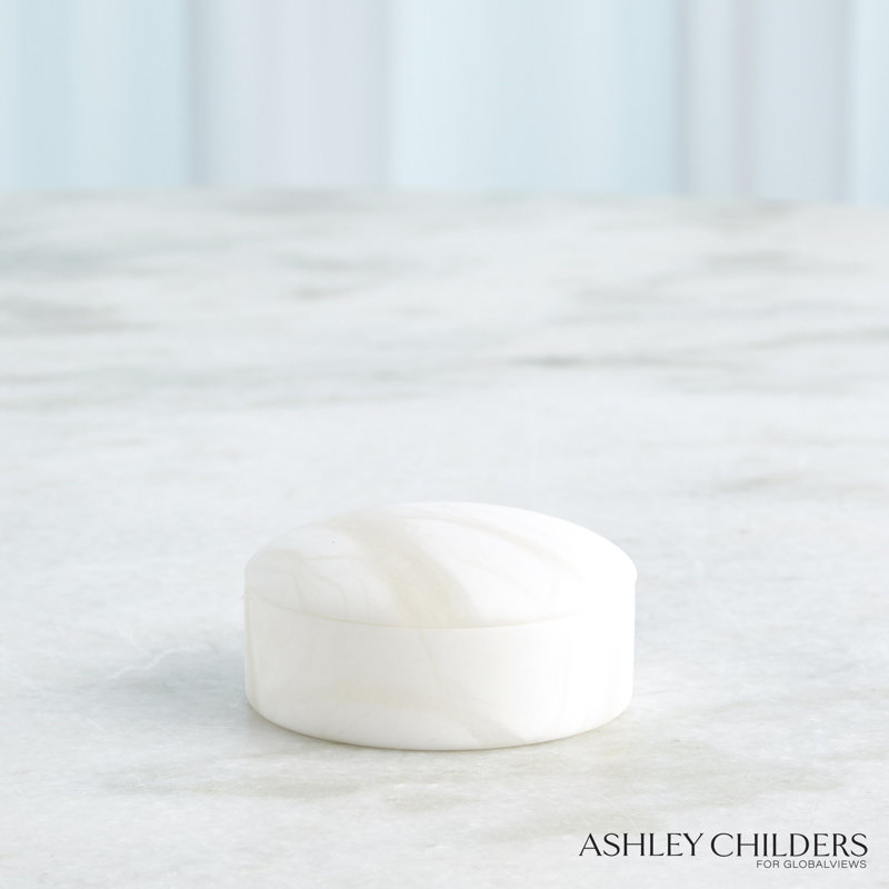 Gala Alabaster Canister-Short, White