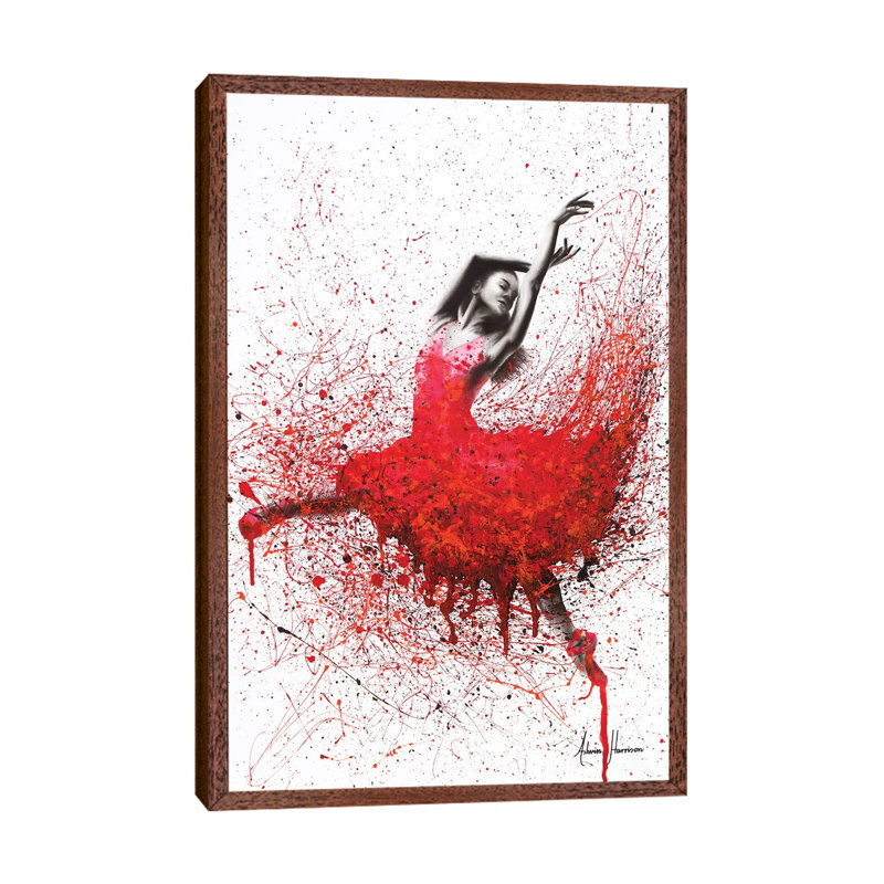 Passionate Love Dance by Ashvin Harrison - Print on Canvas, 101.6 cm H x 66.04 cm W, Classic Brown Wood Framed