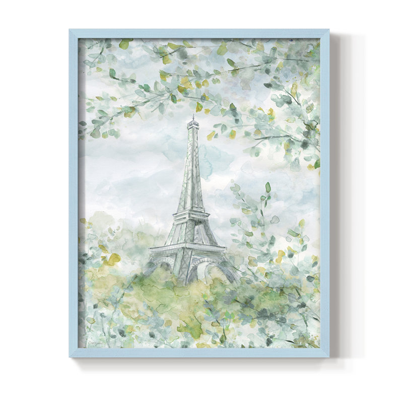 «Paris in Springtime», reproduction encadrée - bois massif, H 21 po x l 17 po, Bleu
