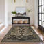 Tapis d'intérieur gris foncé à motif floral champêtre, lavable, 152 x 213 cm (5 x 7 pieds), idéal pour le salon, la chambre ou la salle à manger. Doux, imitation laine à poils courts, pliable, avec envers antidérapant en TPR, résistant aux taches et facile d'entretien.