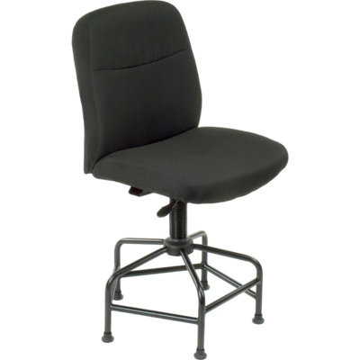 Backed Adjustable Height Industrial Stool Footring