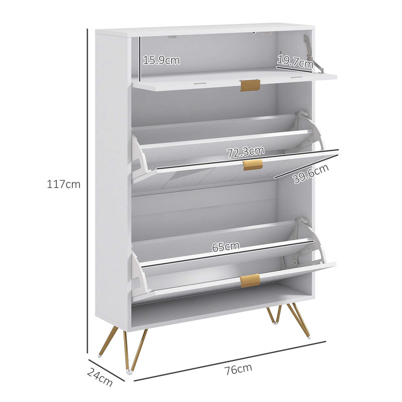 12 Pair Flip Down Shoe Storage