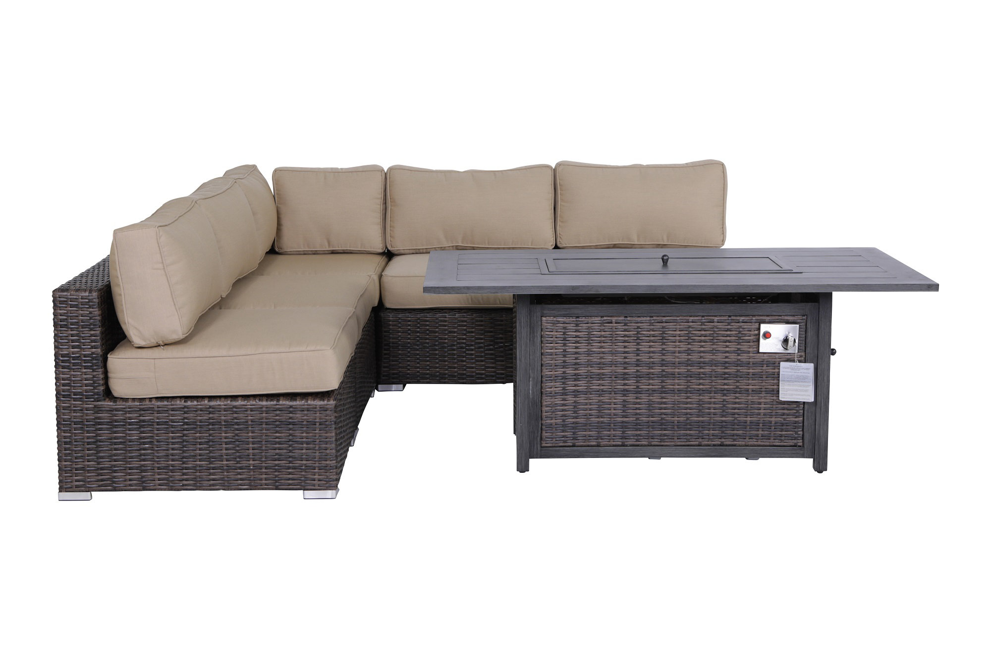 Latitude Run® Fully Assembled 6 Piece Rattan Sectional Seating Group