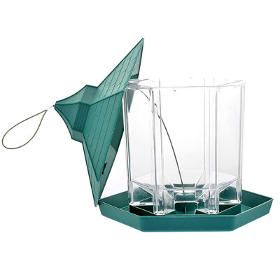 Garden Gazebo Style Hanging Bird Feeder with Seed Station for Outdoor Wild Birds