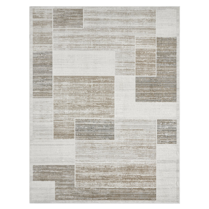 Tapis beige Huseman, Rectangle 7 pi 7 po x 9 pi 6 po