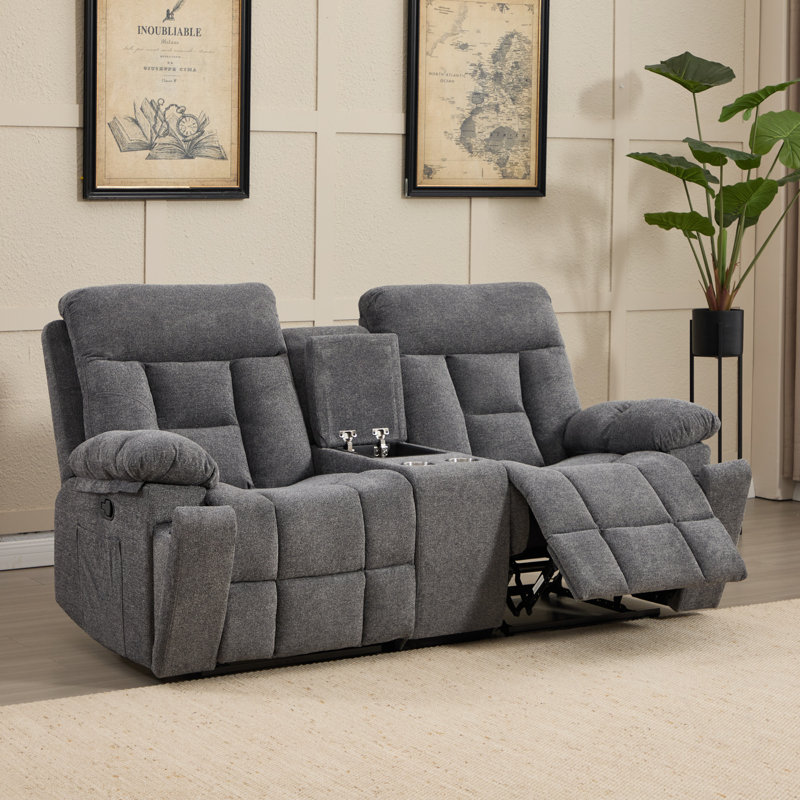 Ensemble de salon inclinable 2 pièces en microfibre avec surdimensionné fauteuil releveur et causeuse manuelle