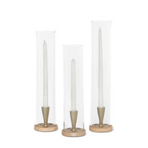 Glass Candlestick, Travertine