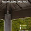 Pavillon de jardin grillagé 8 pi 6 po, structure en métal avec double toit et tablettes, pour terrasse arrière de jardin gris 8 pi 6 pi - et tablettes pratiques