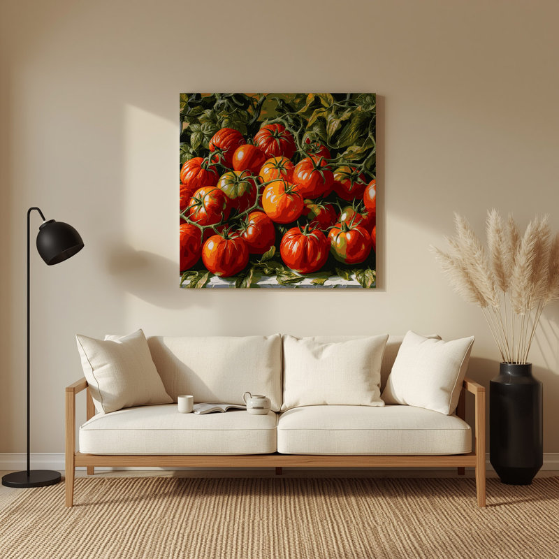 Art mural en métal légumes et tomates Beefsteak brun, H 8 po x l 8 po