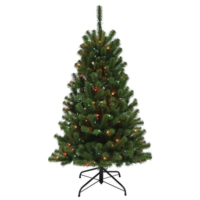 Sapin charnière 4,5 pi avec 200 lumières multicolores, H 4,5 pi