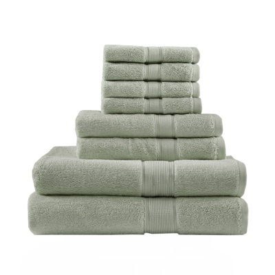 100% Cotton 8 Piece Antimicrobial Towel Set