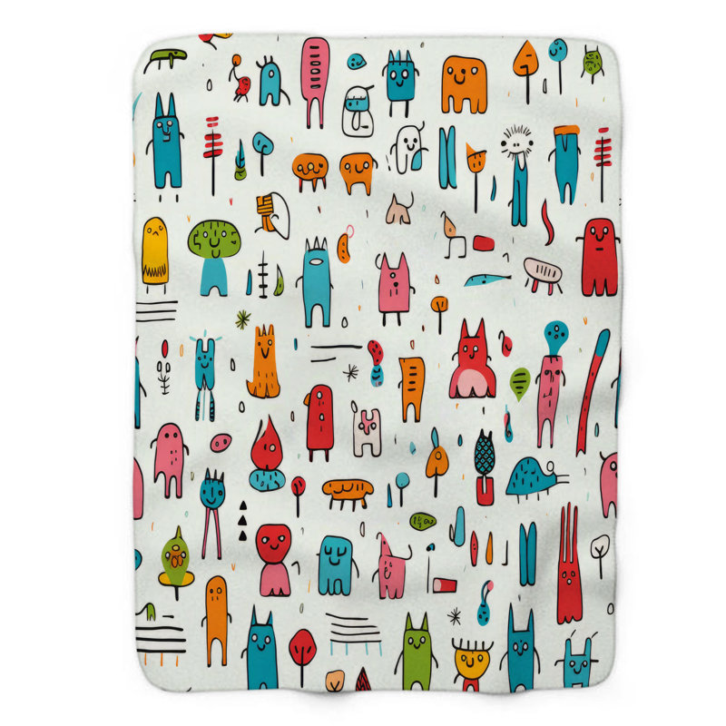 Personnages ludiques - couverture en sherpa de qualité supérieure 1 pièce, Lit simple
