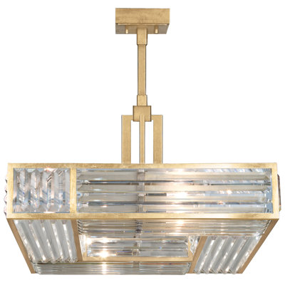 Lustre carré en cristal 25 po