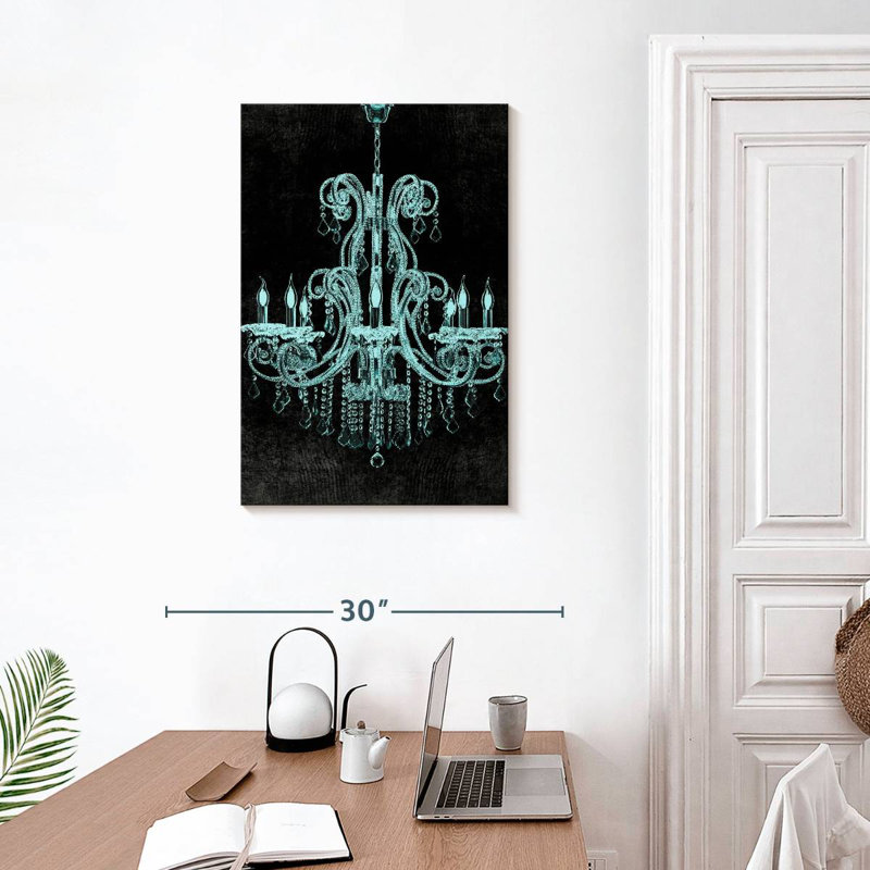 Lustre bleu Kerner, H 30 po x l 20 po