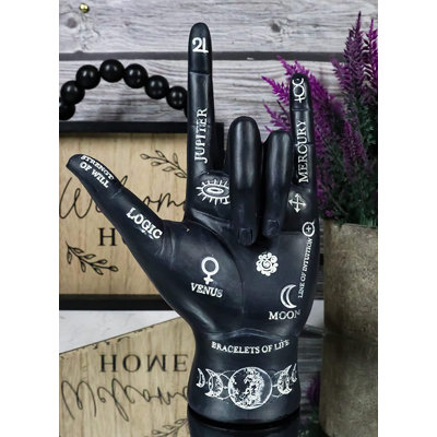 Trinx Ancient Mystical Psychic Fortune Teller Chirology Palmistry Black Hand Palm Astrology Symbols Rock & Roll Sign Figurine Decor Witchcraft Spiritu -  17DF6B4C736644AFB51E811193488B2B