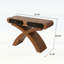 Console en bois avec pieds croisés, deux tiroirs à poignées