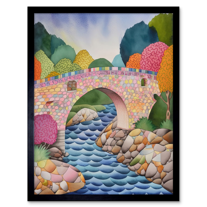 Modern Countryside Bridge - Single Picture Frame Print