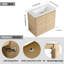 Meuble-lavabo autoportant avec lavabo en céramique blanche et 2 portes à fermeture douce-2122979248-2128973794