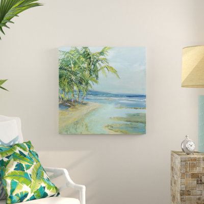 Blue Coastal Lagoon by Suzanne Wilkins - Wrapped Canvas Painting