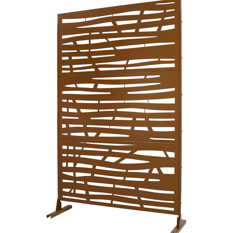 Clôture d'intimité extérieure et intérieure en métal H 76 po (l) - pour terrasse de balcon durable brun Ps109, Brun
